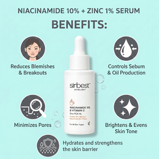 Sirbest Niacinamide Serum 10% + Vitamin C & Zinc PCA 1%