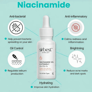 Sirbest Niacinamide Serum 10% + Vitamin C & Zinc PCA 1% - Greenway pharma